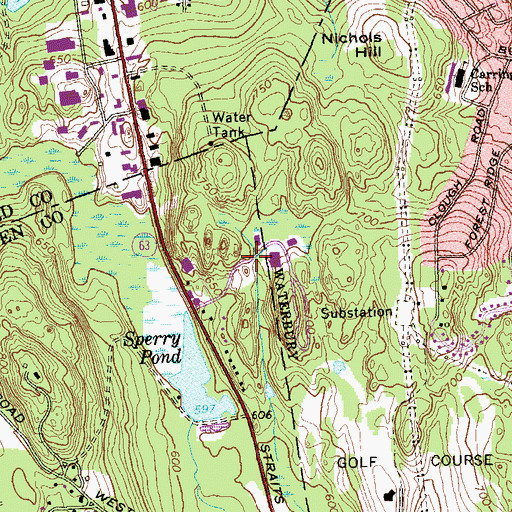 Topographic Map of Commerce Campus Industrial Park, CT