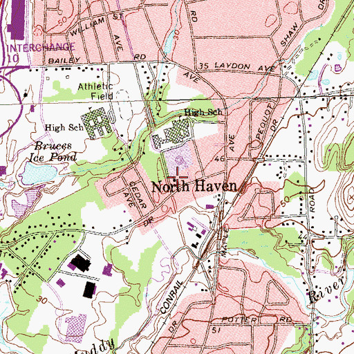 Topographic Map of Community Bible Church, CT