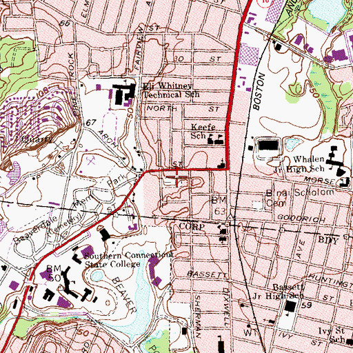 Topographic Map of Congregation Beth El Cemetery, CT