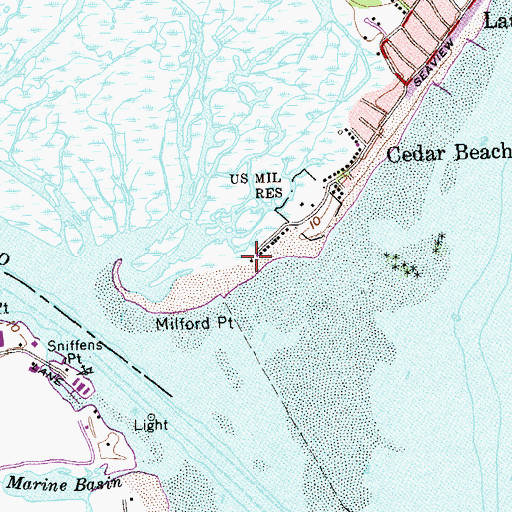 Topographic Map of Connecticut Audubon Coastal Center, CT