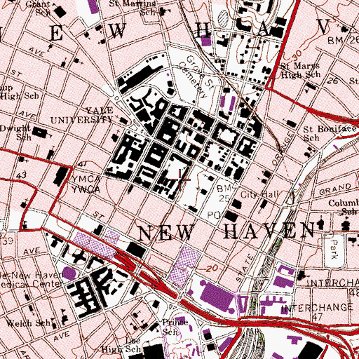Topographic Map of Connecticut Building, CT