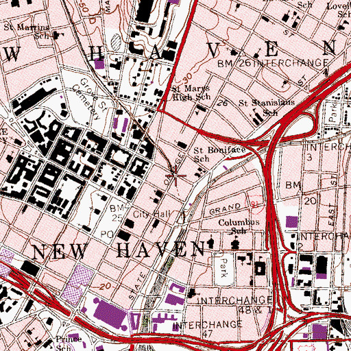 Topographic Map of Connecticut Superior Court Building, CT