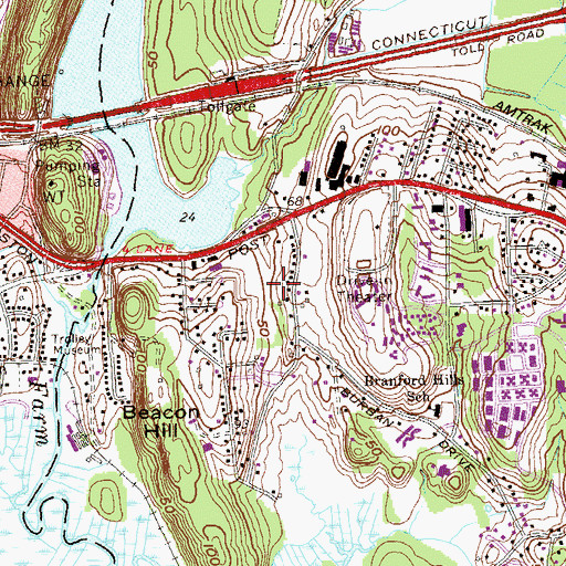 Topographic Map of Connecticut Trolley Museum, CT