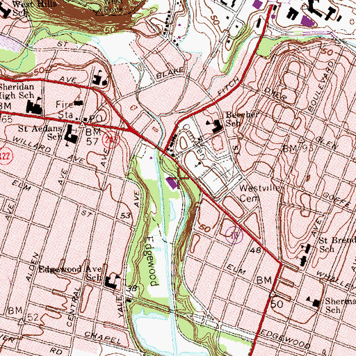 Topographic Map of Coogan Pavilion, CT
