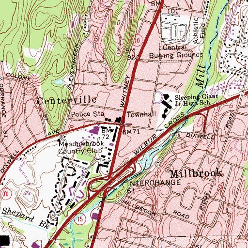 Topographic Map of Corners (historical), CT