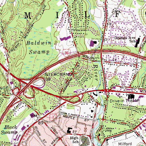 Topographic Map of Cornerstone Christian Center, CT