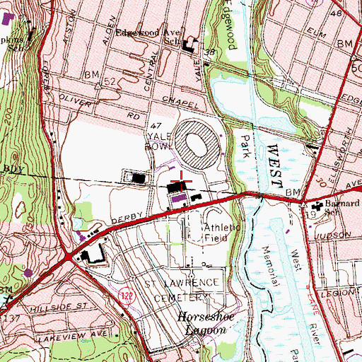 Topographic Map of Coxe Cage, CT