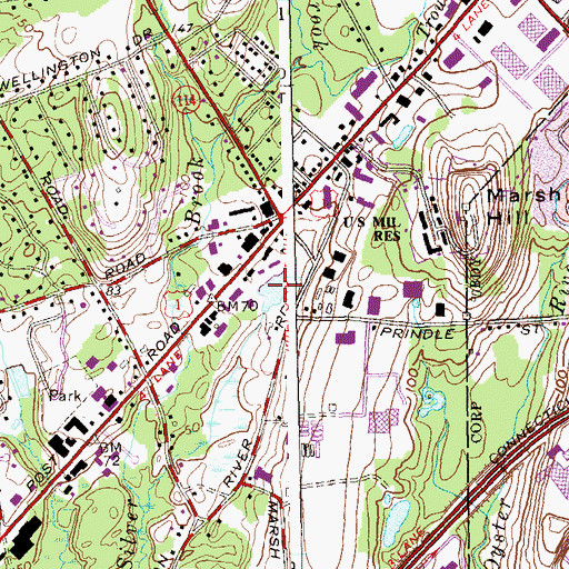 Topographic Map of Crosbys Pond, CT