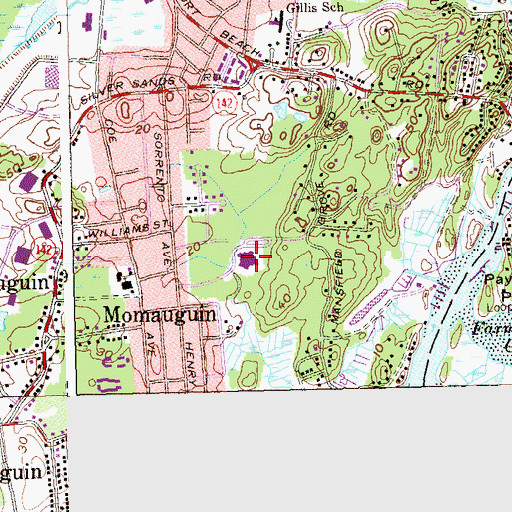 Topographic Map of D C Moore School, CT