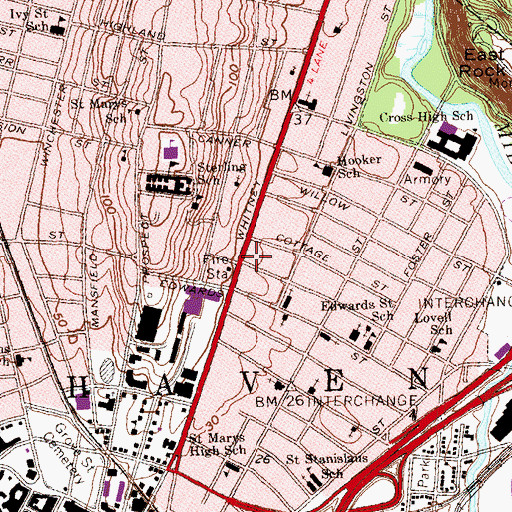 Topographic Map of Daughters of Isabella, CT