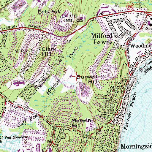 Topographic Map of Davenport Playground, CT