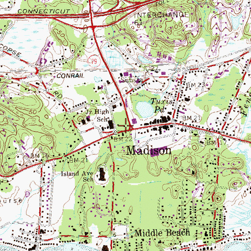 Topographic Map of Deacon John Grave House Museum, CT