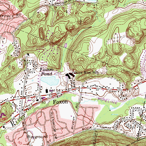 Topographic Map of Deer Run School, CT