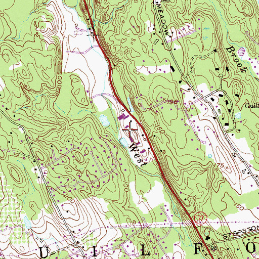 Topographic Map of Doctor Robert H Brown School, CT