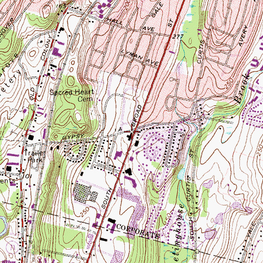 Topographic Map of Door of Hope Community Church, CT