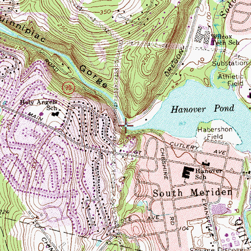 Topographic Map of Dossin Park Beach, CT
