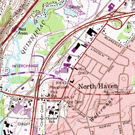 Topographic Map of Drazen Shopping Center, CT