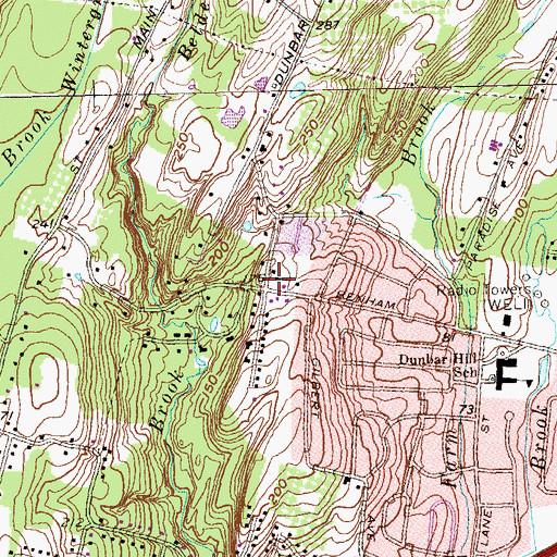 Topographic Map of Dunbar United Church of Christ, CT