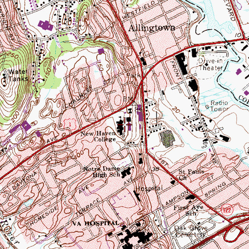 Topographic Map of Dunham Building, CT