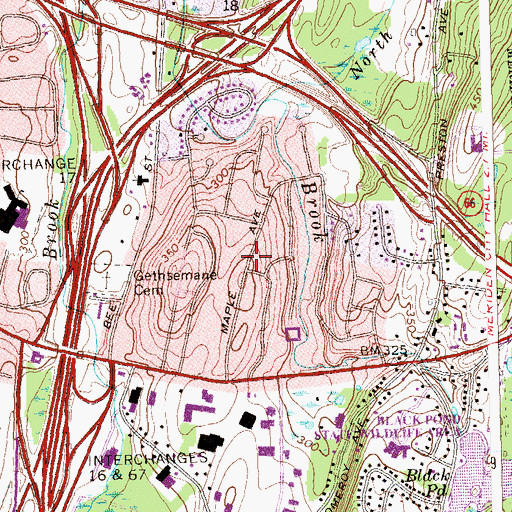Topographic Map of East Meriden, CT