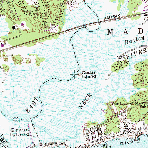 Topographic Map of East River Wildlife Area, CT
