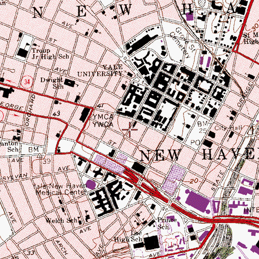 Topographic Map of Eaton Park, CT