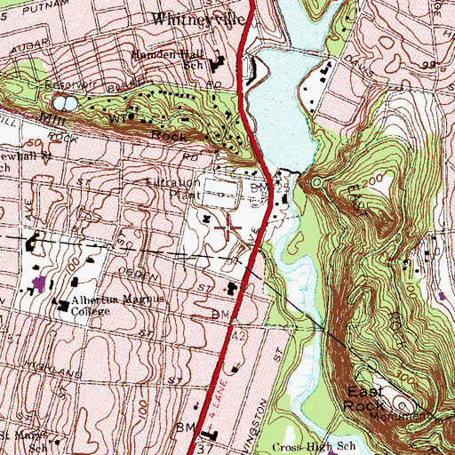 Topographic Map of Edgerton Park, CT