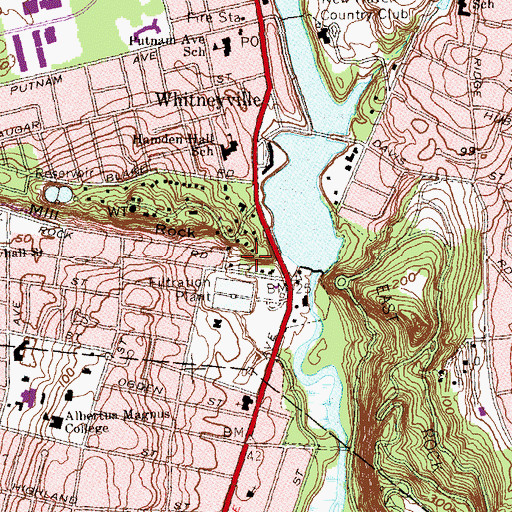 Topographic Map of Eli Whitney Barn, CT