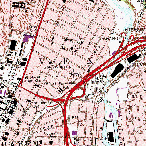Topographic Map of Emanuel Lutheran Church, CT