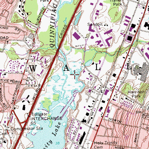 Topographic Map of Emerson Leonard Wildlife Area, CT