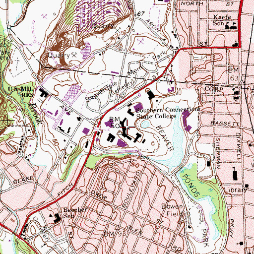 Topographic Map of Engleman Building, CT