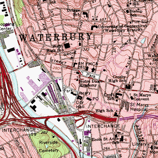 Topographic Map of Enlightenment School, CT