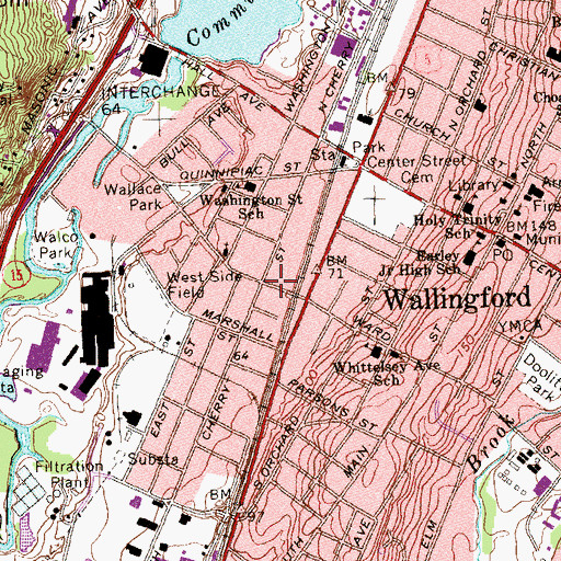 Topographic Map of Evangelical and Reformed United Church of Christ, CT