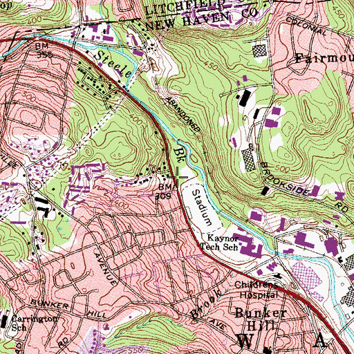 Topographic Map of Evangelical Christian Church, CT