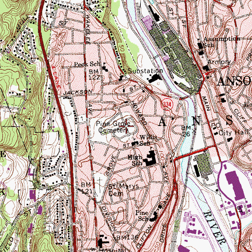 Topographic Map of Evangelical Temple Church of God, CT
