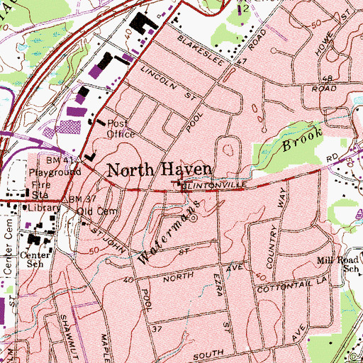 Topographic Map of Faith United Methodist Church, CT