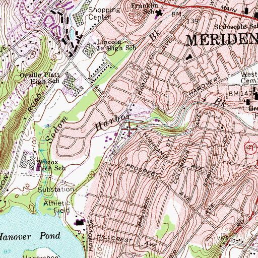 Topographic Map of Family Christian Worship Center, CT