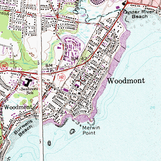 Topographic Map of Fannie Beach Community Center, CT