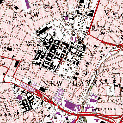 Topographic Map of Farnam Building, CT