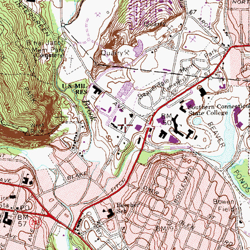 Topographic Map of Farnham Building, CT