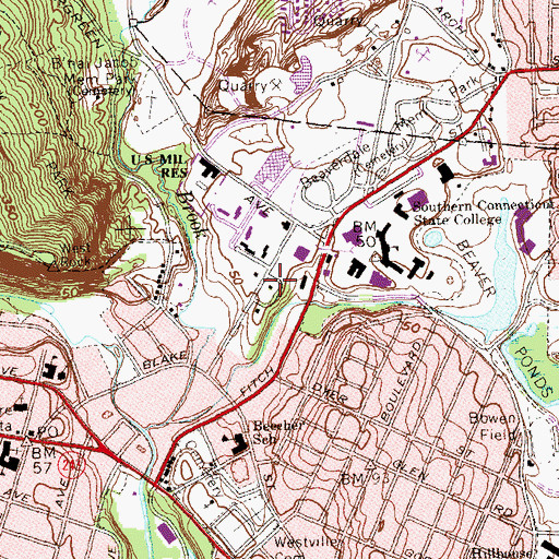 Topographic Map of Farnum House, CT