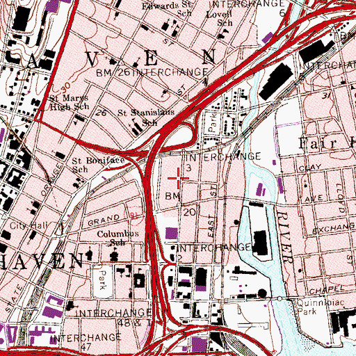 Topographic Map of Franam Courts Playground, CT