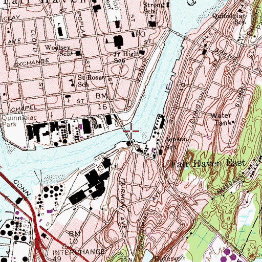 Topographic Map of Ferry Bridge, CT