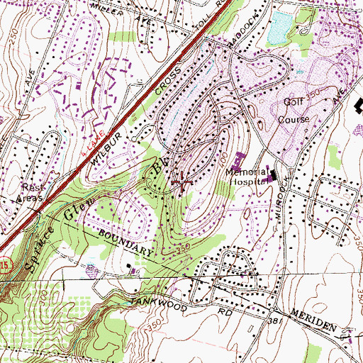 Topographic Map of First Assembly of God Church, CT