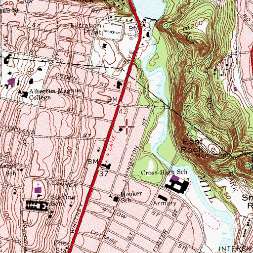 Topographic Map of First Church of Christ Scientist, CT