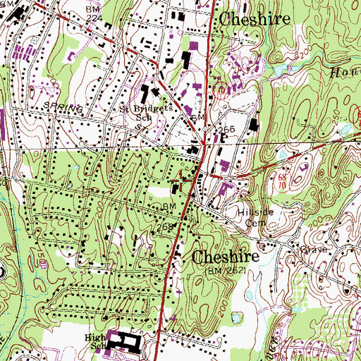 Topographic Map of First Congregational Church, CT