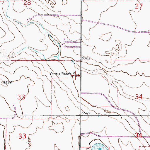 Topographic Map of Curtis Ranch, CO
