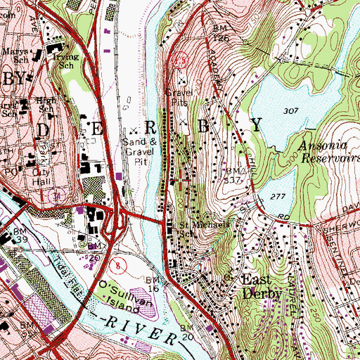 Topographic Map of First Congregational Church, CT
