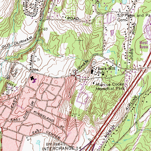Topographic Map of First United Methodist Church, CT