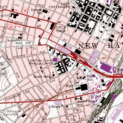 Topographic Map of Fitkin Building, CT